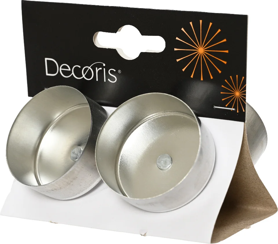 Decoris waxinelichthouder zilver D 4,2 H 7 cm