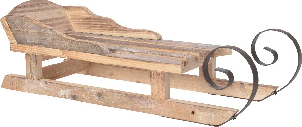 Decoris decoratie slee naturel 52 x 17,5 x 20 cm
