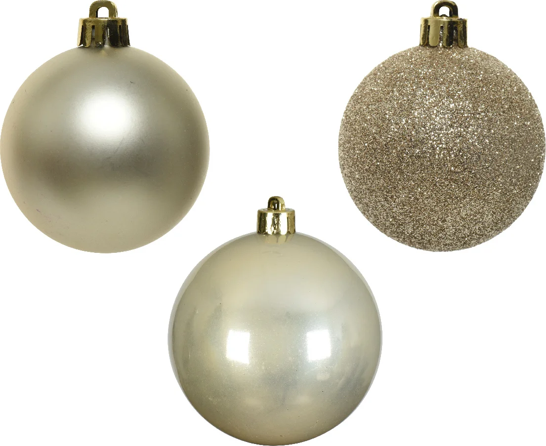 Decoris kerstbal gemengd goud / zilver D 6 cm 10 stuks