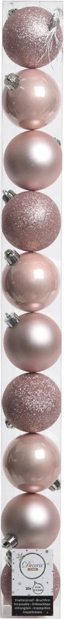 Decoris kerstbal roze D 6 cm 10 stuks