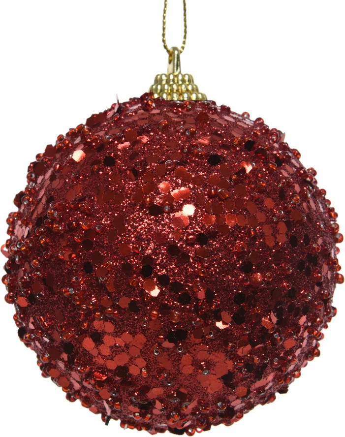 Decoris kerstbal rood D 8 cm