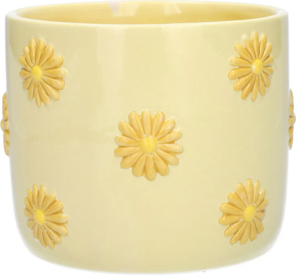 Bloempot Daisy geel D 14,3 H 11,5 cm