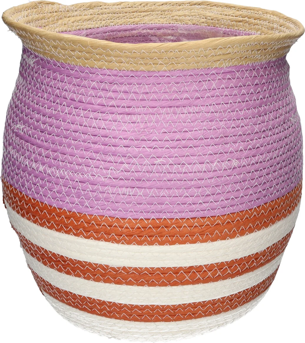 Duif plantenmand Amina lijnen XL paars D 65 H 55 cm