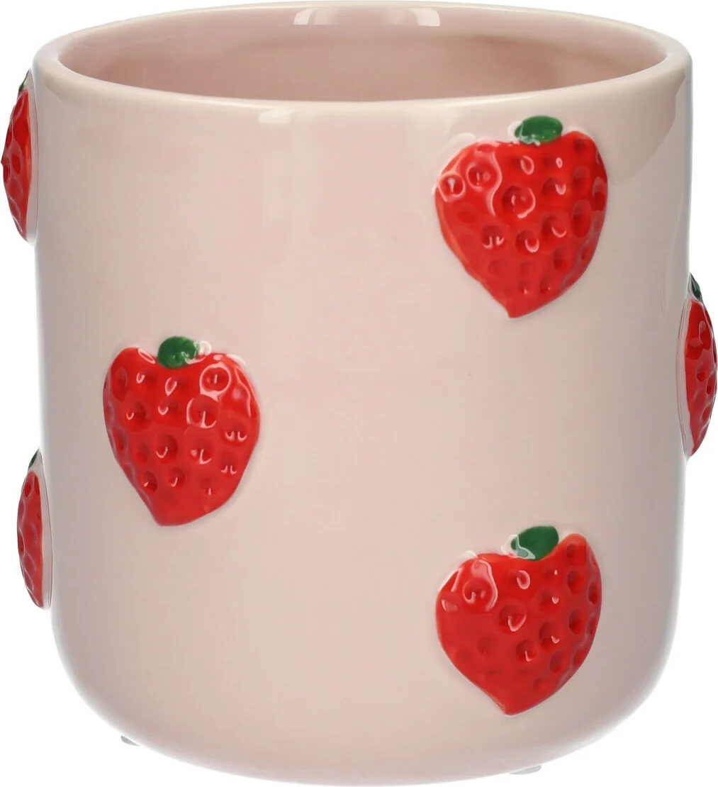 Bloempot Aardbei roze D 12 H 10,5 cm