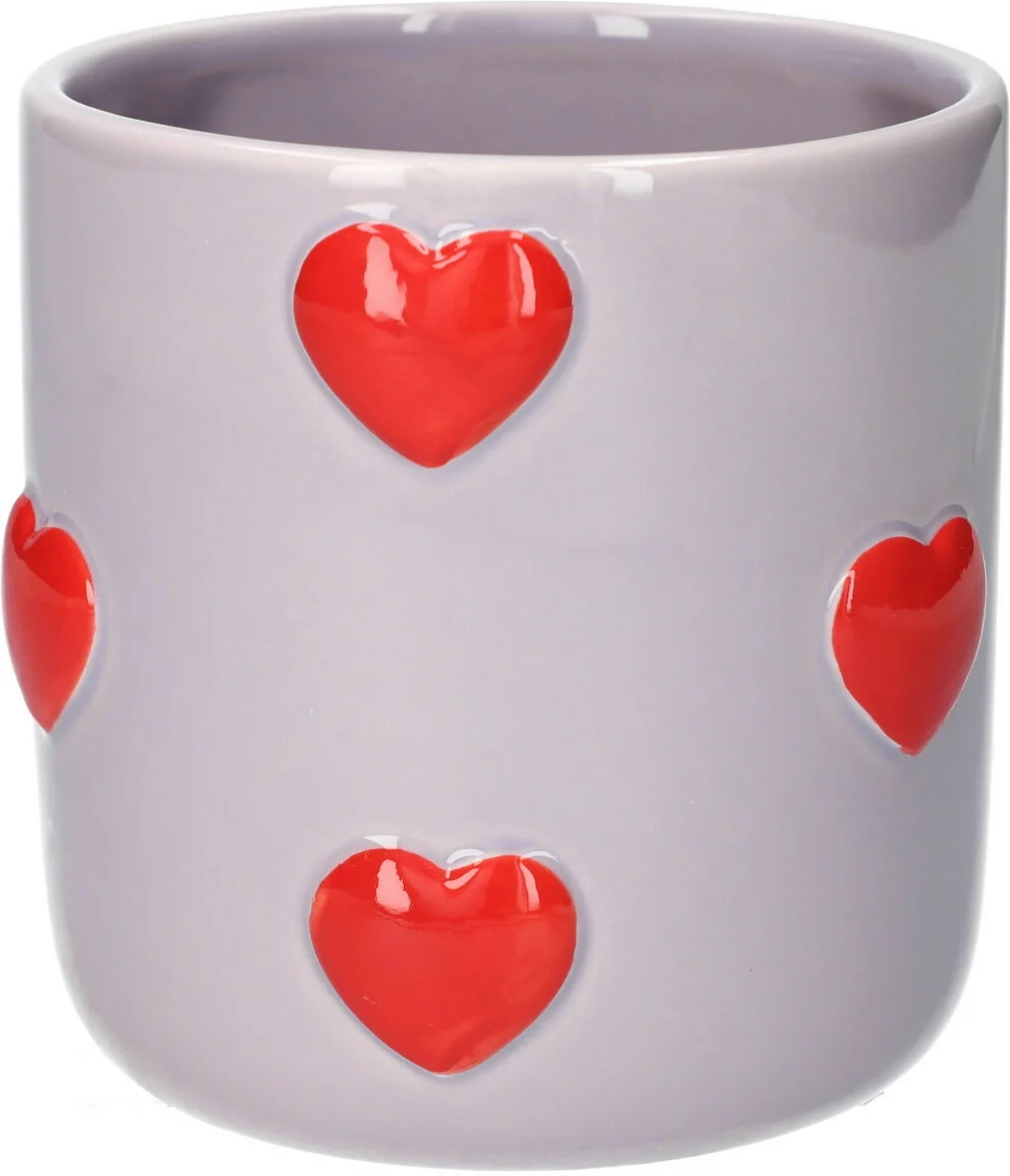 Bloempot Hartjes paars D 10,5 H 9,7 cm