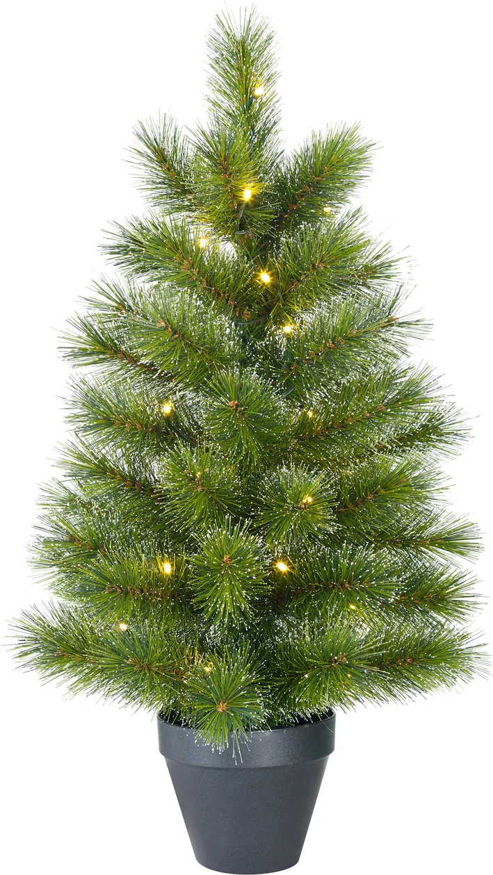 Black Box kunstkerstboom Glendon besneeuwd met 30 lampjes warm wit D 51 H 90 cm