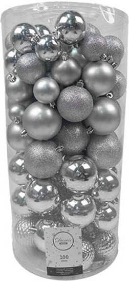 Decoris kerstballen PLC XXL zilver D 8 cm 100 stuks