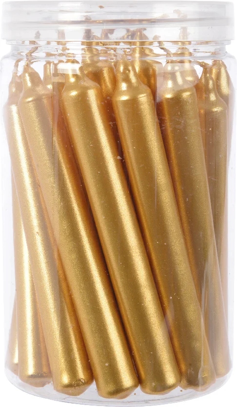 Decoris dinerkaarsen goud D 1,3 H 10,5 cm 22 stuks