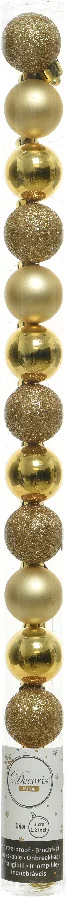 Decoris kerstbal goud D 3 cm 14 stuks