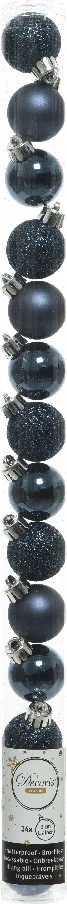 Decoris kerstbal donkerblauw D 3 cm 14 stuks