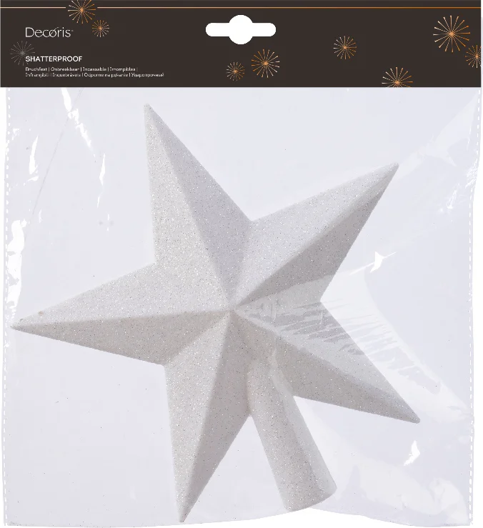 Decoris piek Marilene ster wit 4,2 x 19 x 19 cm