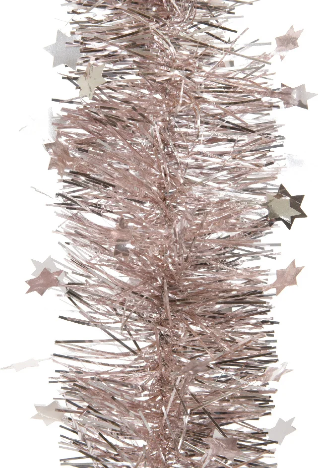 Decoris kerstslinger Lindo sterren roze 270 cm