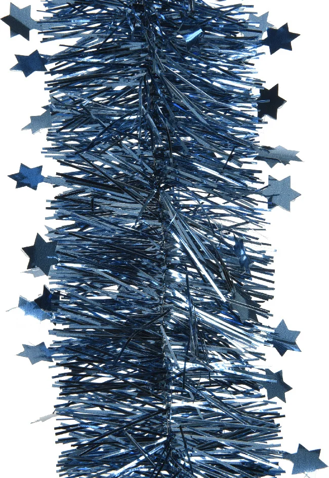 Decoris kerstslinger Lindo sterren blauw 270 cm