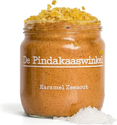 De Pindakaaswinkel pindakaas karamel zeezout 420 ml