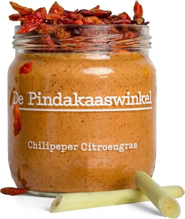 De Pindakaaswinkel pindakaas chilipeper citroengras 420 ml