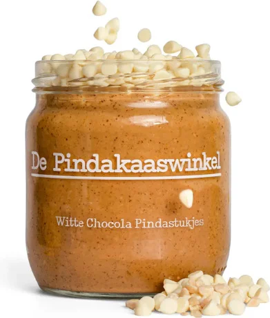 De Pindakaaswinkel pindakaas witte chocolade 420 ml