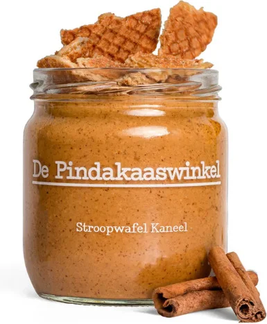 De Pindakaaswinkel pindakaas stroopwafel kaneel 420 ml