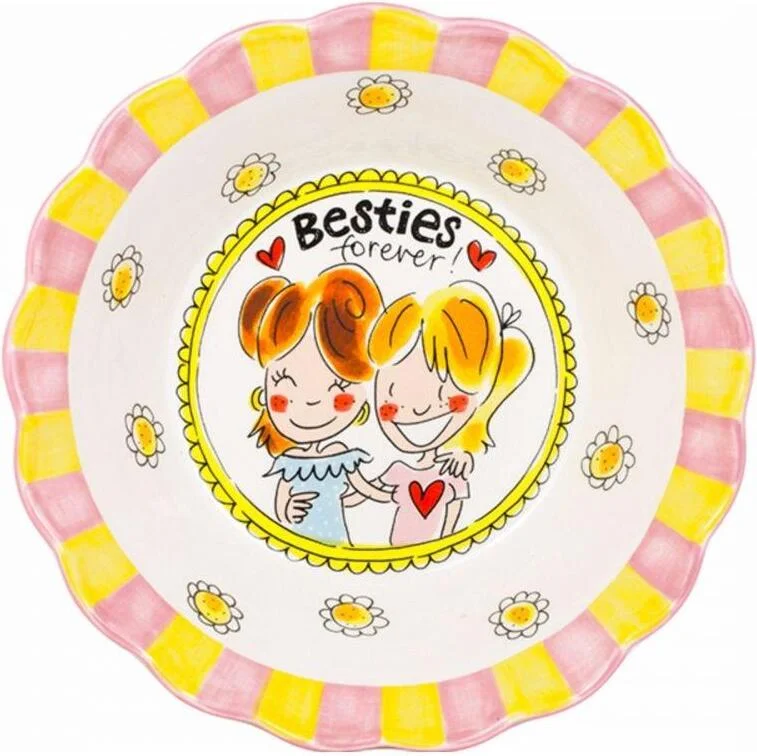 Blond Amsterdam serveerschaal Even Bijkletsen besties D 23,5 cm