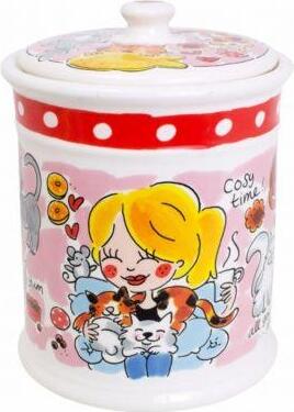 Blond Amsterdam voorraadpot Animals kat D 16 H 22,5 cm