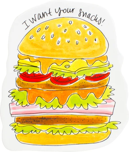 Blond Amsterdam bord Snack hamburger 19,5 x 16,5 x 1 cm