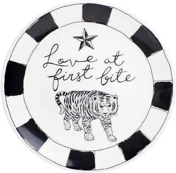 Blond Amsterdam ontbijtbord Noir Love At First Bite wit / zwart D 22 H 1 cm