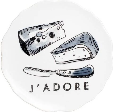 Blond Amsterdam bord J'adore wit / zwart D 15 H 1 cm