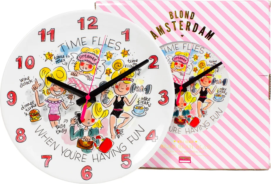 Blond Amsterdam wandklok Even Bijkletsen D 26,3 H 2,7 cm