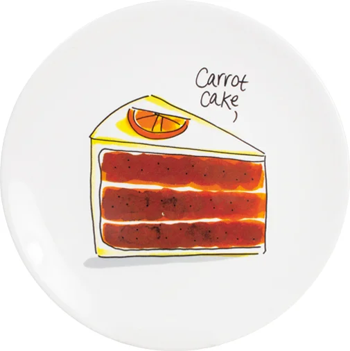 Blond Amsterdam gebaksbord Even Bijkletsen carrot cake D 18 H 1,5 cm