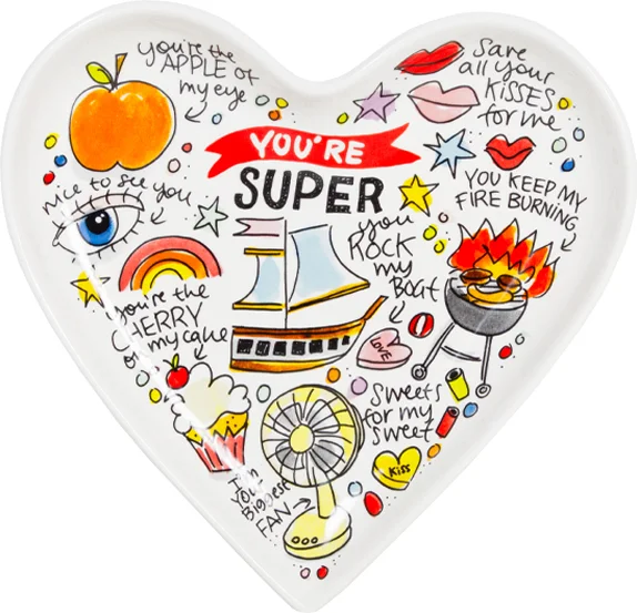 Blond Amsterdam bord Valentine love 22 x 22 x 2,5 cm