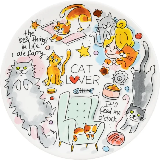 Blond Amsterdam bord Cat Lover D 22 H 2 cm