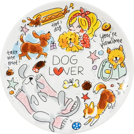 Blond Amsterdam bord Dog Lover D 22 H 2 cm