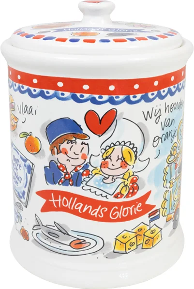 Blond Amsterdam opbergpot Hollands Glorie multi D 12,5 H 18,5 cm