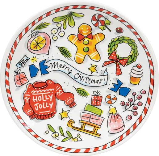 Blond Amsterdam gebaksbord Christmas cracker multi D 18 cm