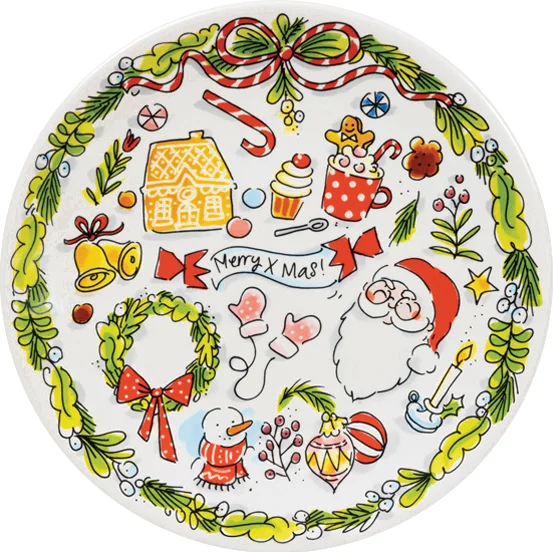 Blond Amsterdam ontbijtbord Christmas cracker multi D 22 cm