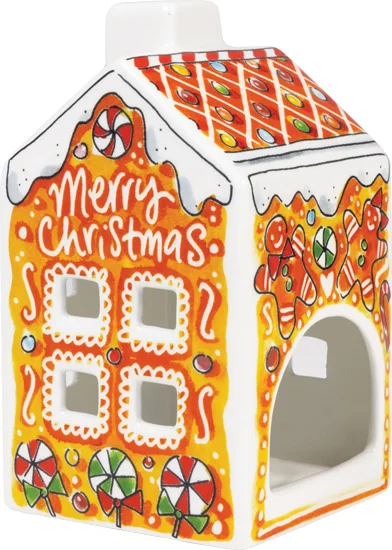 Blond Amsterdam waxinelichthouder Christmas gingerbread multi 8 x 8 x 14 cm