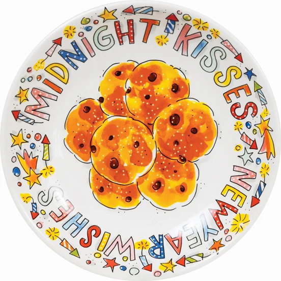 Blond Amsterdam diep bord New Year multi D 23 H 4,5 cm