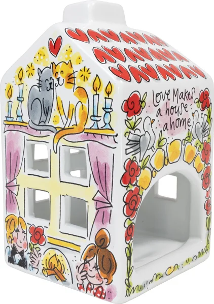 Blond Amsterdam waxinelichthouder Blond Love multi 8 x 8 x 14 cm