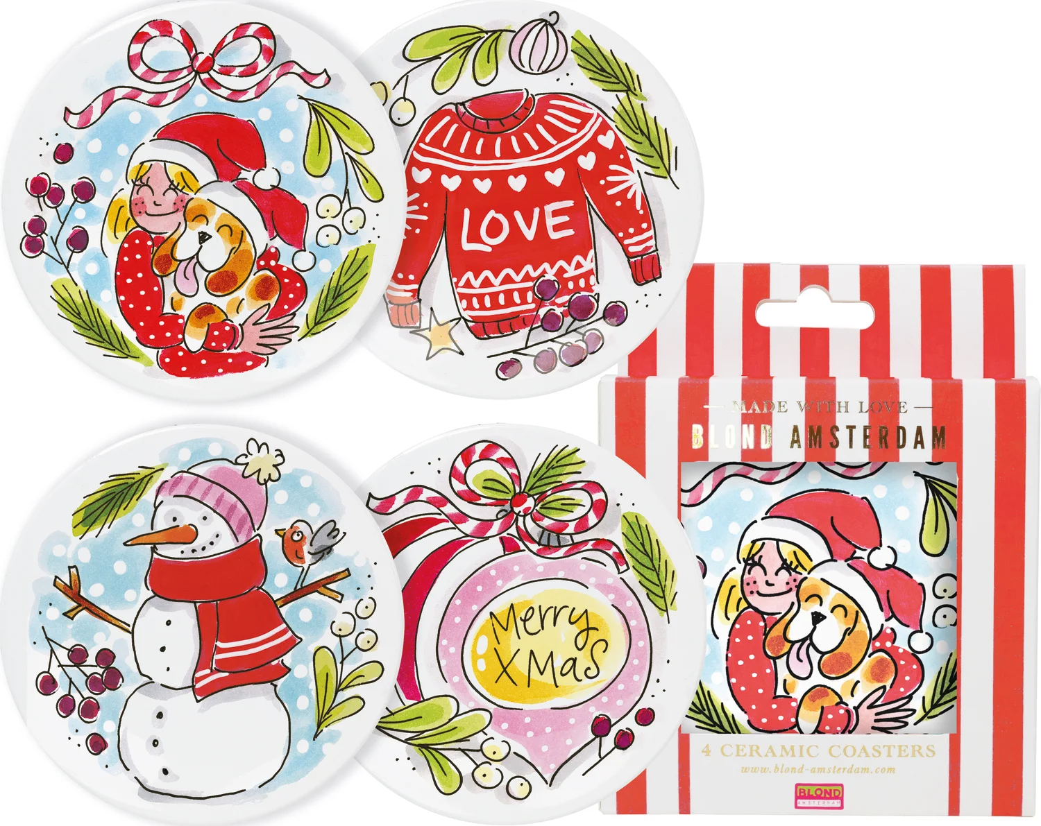 Blond Amsterdam onderzetter Christmas 4 stuks
