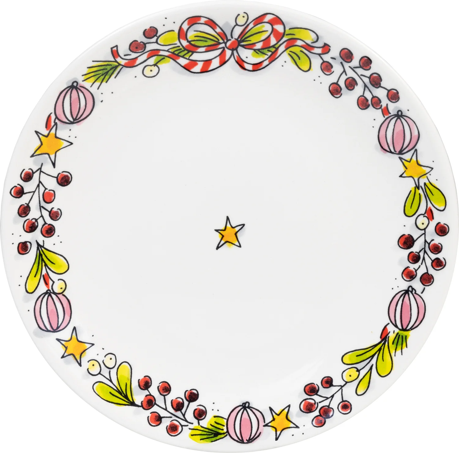 Blond Amsterdam gebaksbord Christmas D 18 H 1,5 cm