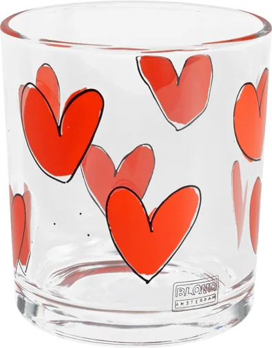 Blond Amsterdam glas hartjes rood 0,3 L