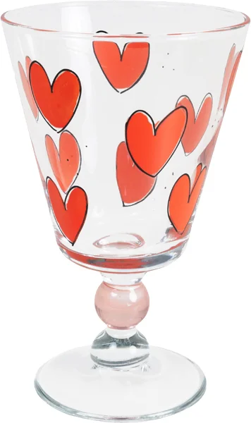 Blond Amsterdam wijnglas hartjes rood 0,21 L