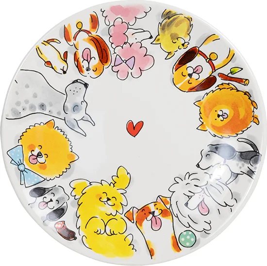 Blond Amsterdam bord Animals hond wit D 21,8 H 2,5 cm