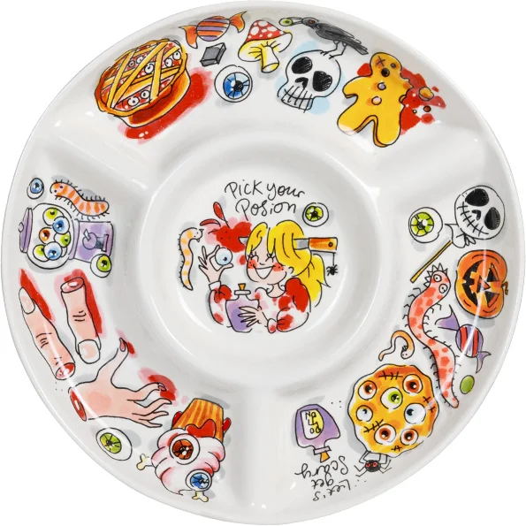 Blond Amsterdam snackschaal Halloween wit D 26 H 3,5 cm