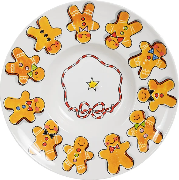 Blond Amsterdam pastabord Christmas wit D 24 H 5 cm