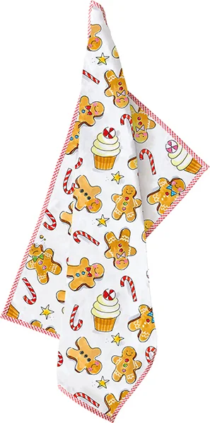Blond Amsterdam theedoek Christmas wit 50 x 70 cm