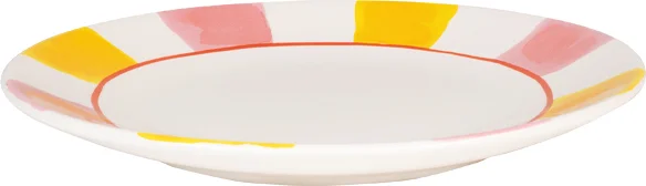 Blond Amsterdam bord Even Bijkletsen roze / geel D 22 H 2,5 cm
