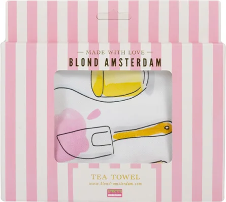 Blond Amsterdam theedoek Even Bijkletsen 50 x 70 cm