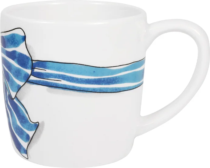 Blond Amsterdam cappucino mok Even Bijkletsen strik blauw 500 ml