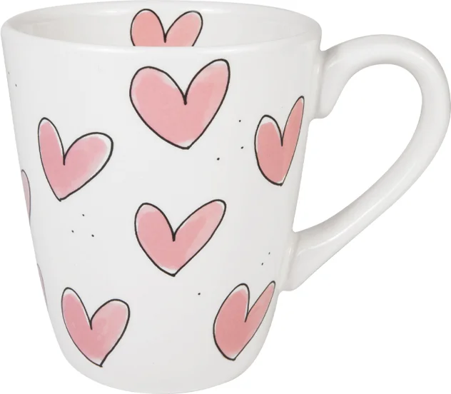 Blond Amsterdam mok Even Bijkletsen Hearts roze 350 ml