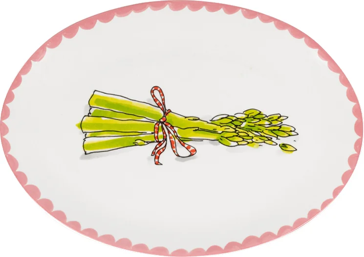 Blond Amsterdam bord Even Bijkletsen asperges 19,5 x 27 x 2 cm